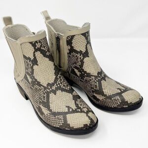 Lucky Brand Basil H2O Snakeskin‎ Rain Boots Sz 6